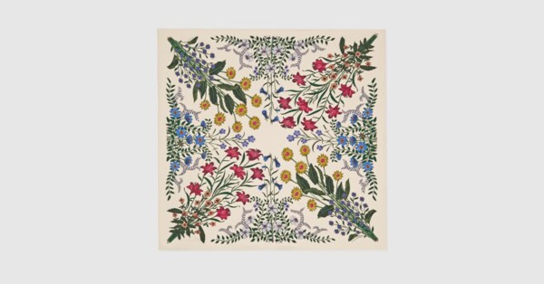 New Flora print silk carre | Gucci (US)