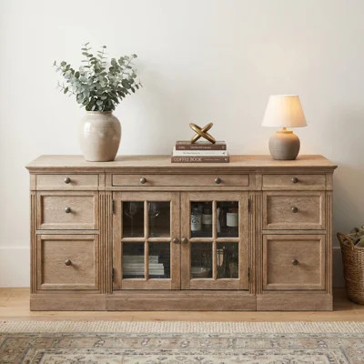Solid Wood Sideboard Cabinet TV Console Honey Pine Wood | Wayfair North America