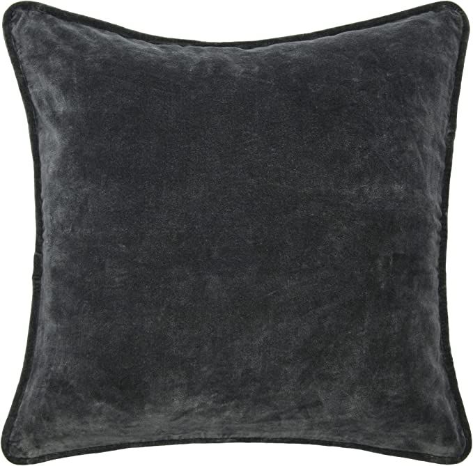 Creative Co-Op 20" Square Velvet Pillow Decorative Pillow Cover, 20" x 20", Charcoal Grey | Amazon (US)