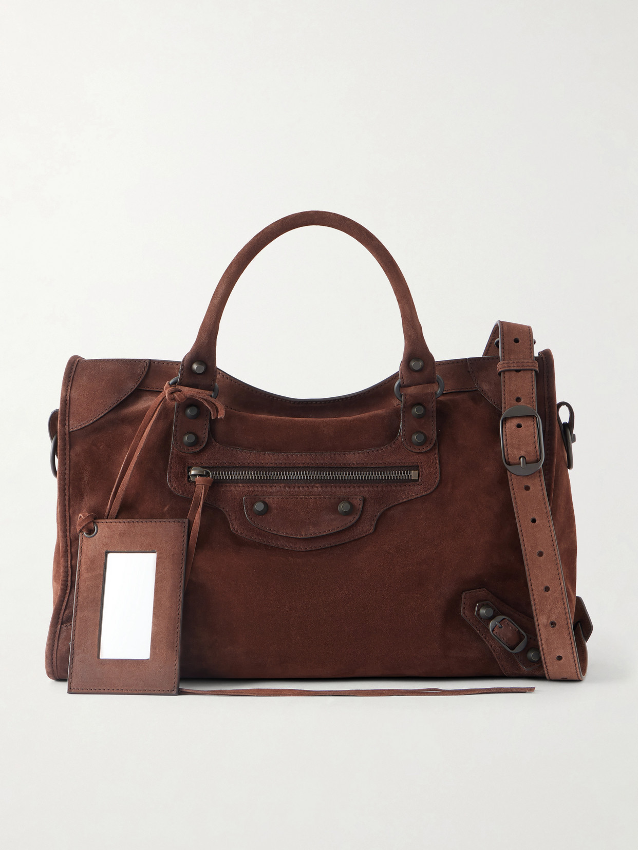 Balenciaga - Le City Medium Suede Shoulder Bag - Brown | NET-A-PORTER (UK & EU)