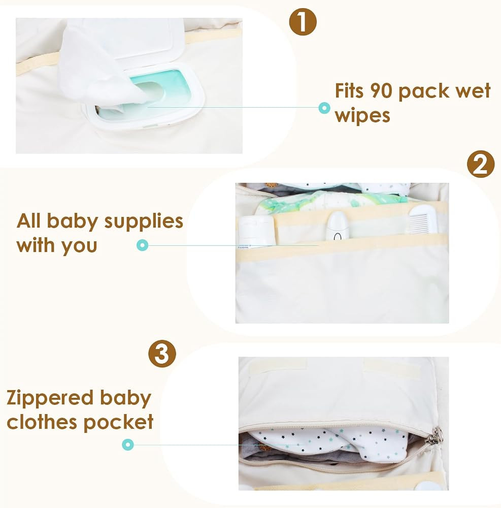 Baby Bag Organizer, Waterproof Mini Diaper, Foldable Mom Travel Set, Diaper Bag Organizer, with G... | Amazon (US)