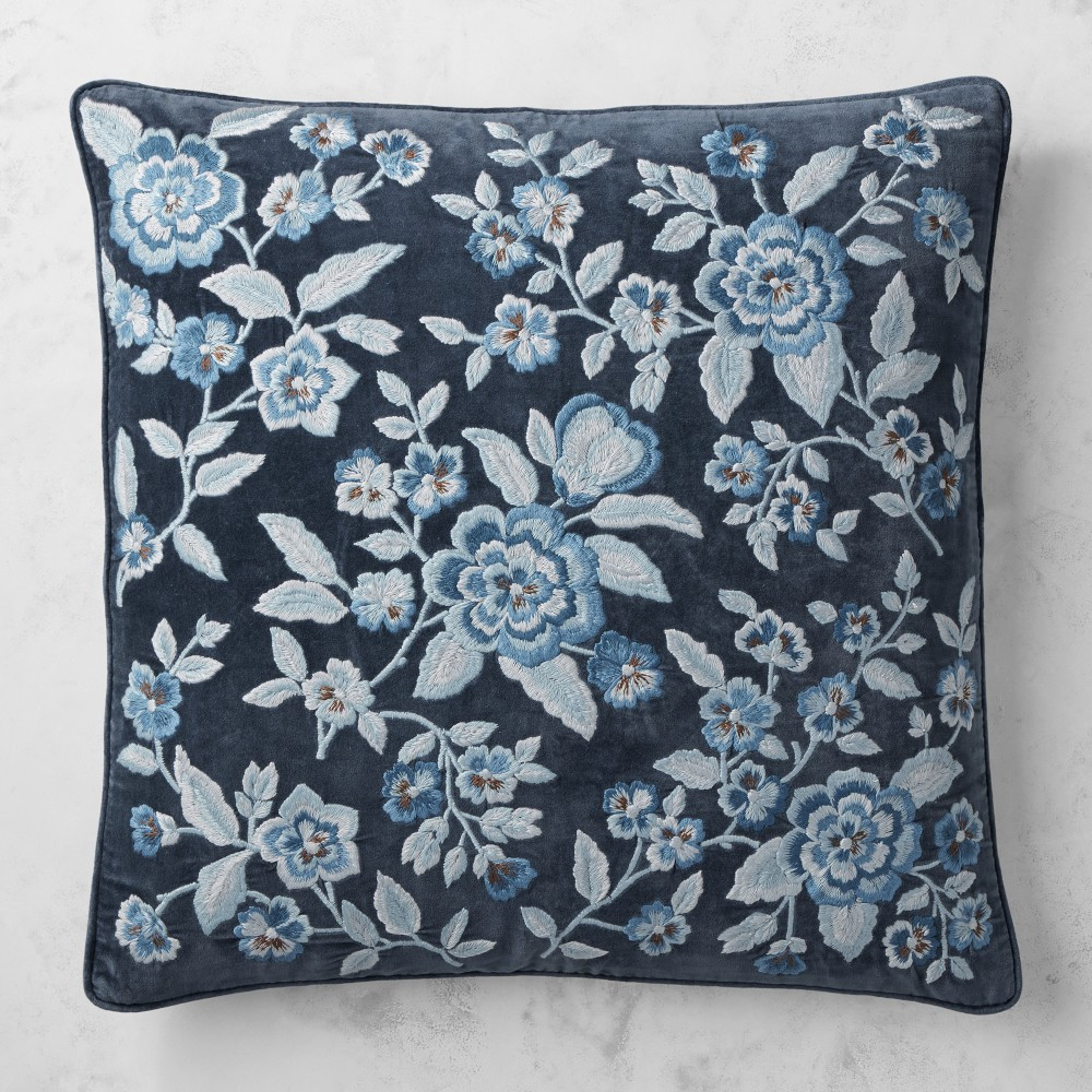 Floral Velvet Embroidered Pillow Cover | Williams-Sonoma
