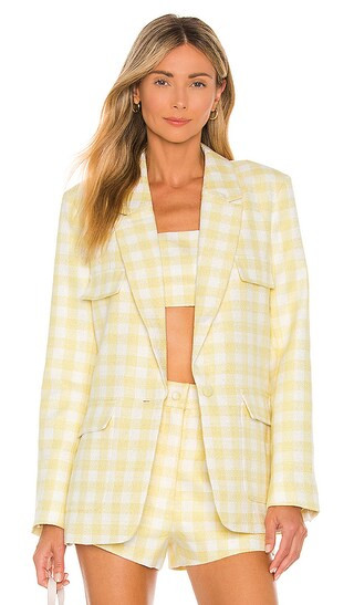 Dona Blazer in Yellow & White | Revolve Clothing (Global)