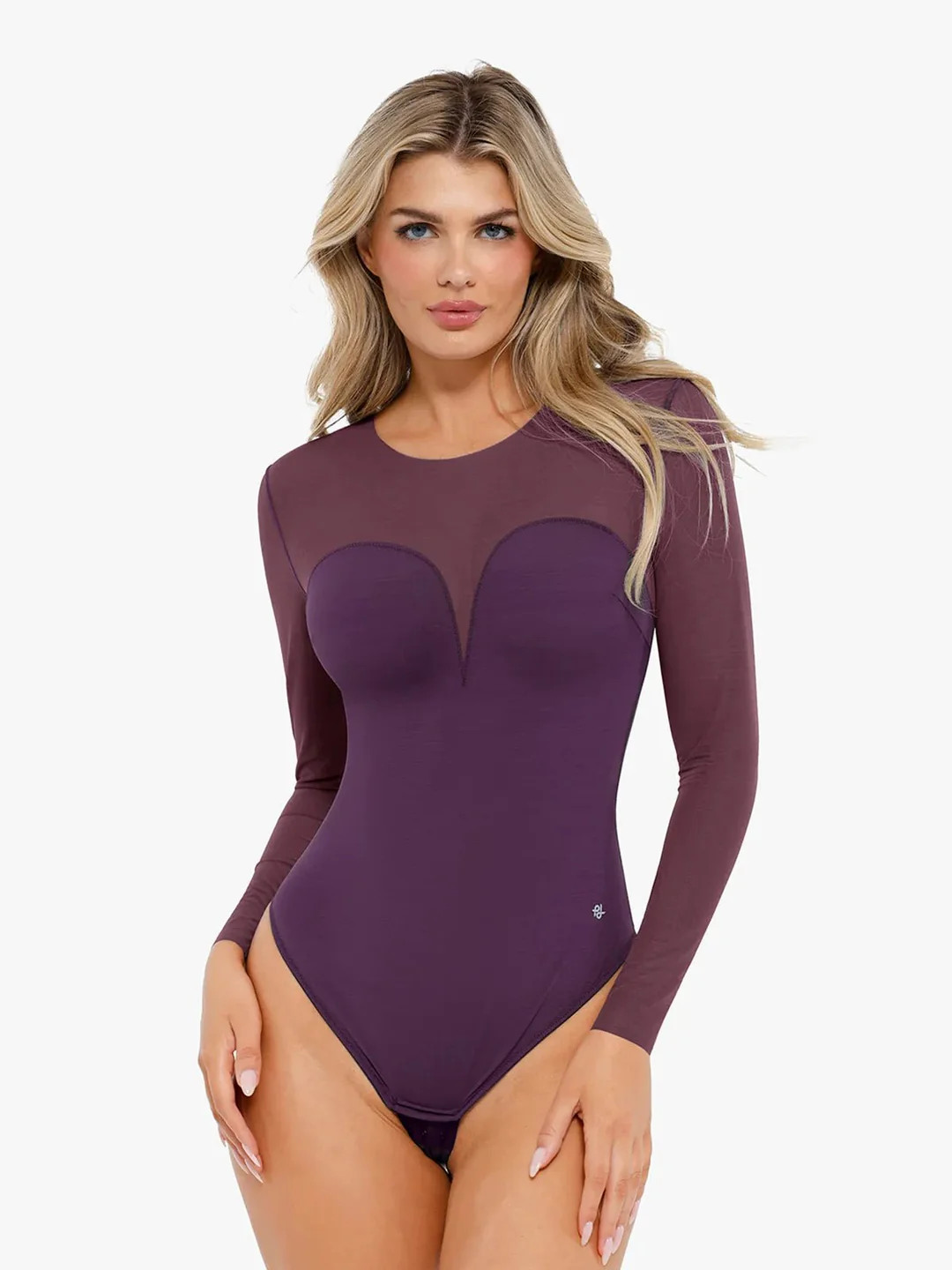 Shapewear Illusion Mesh Long Sleeve Tummy Control Bodysuit | Popilush