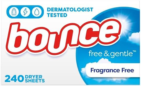 Bounce Free & Gentle Dryer Sheets, Unscented, 240 Count, Hypoallergenic and Dermatologist Tested | Amazon (US)