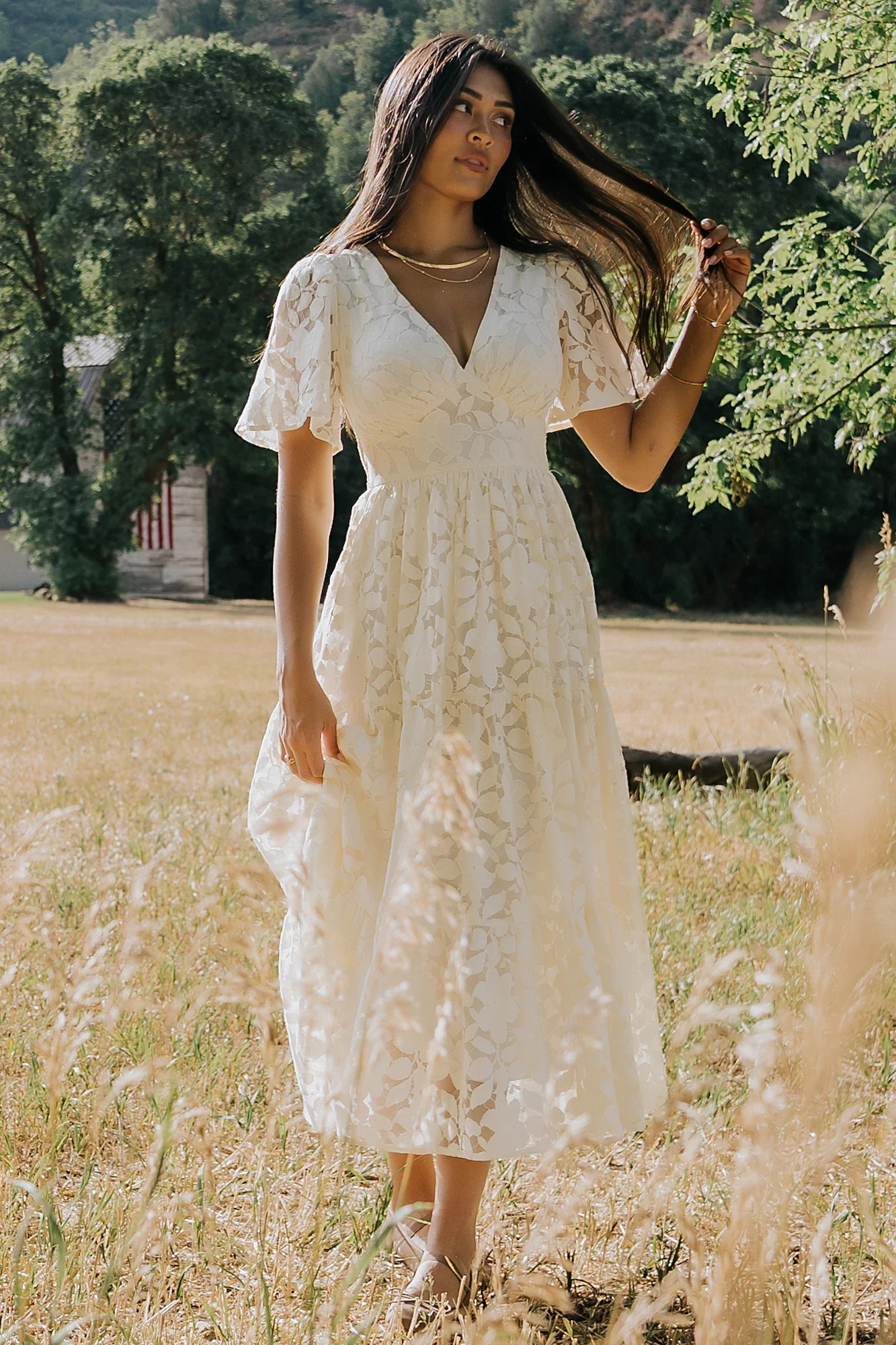 Samara Midi Dress | Cream | Baltic Born