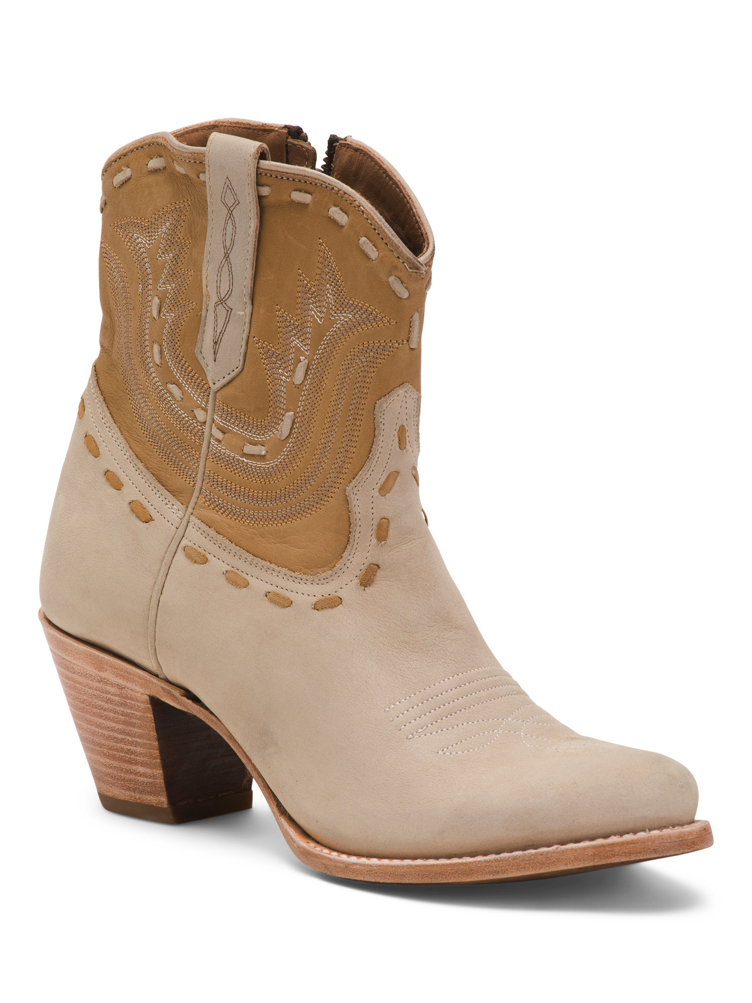 Leather Side Zip Western Booties | TJ Maxx