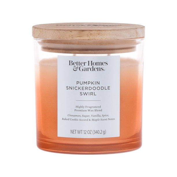 Better Homes & Gardens 12oz Pumpkin Snickerdoodle Swirl Scented Ombre 2-Wick Jar Candle | Walmart (US)