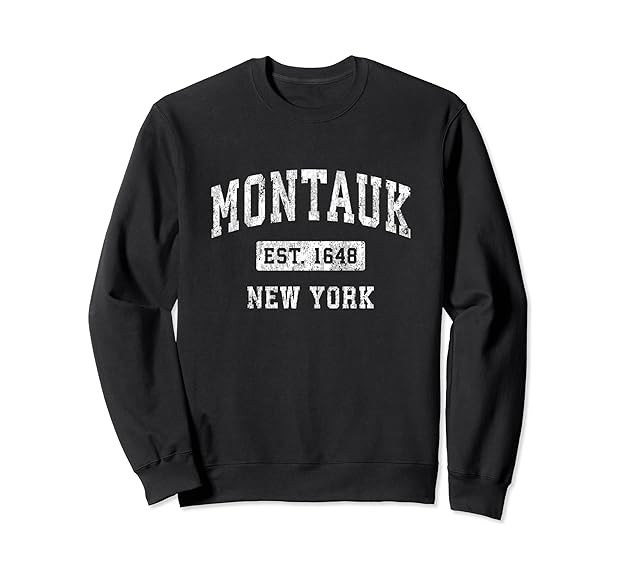 Montauk New York NY Vintage Established Sports Design Sweatshirt | Amazon (US)