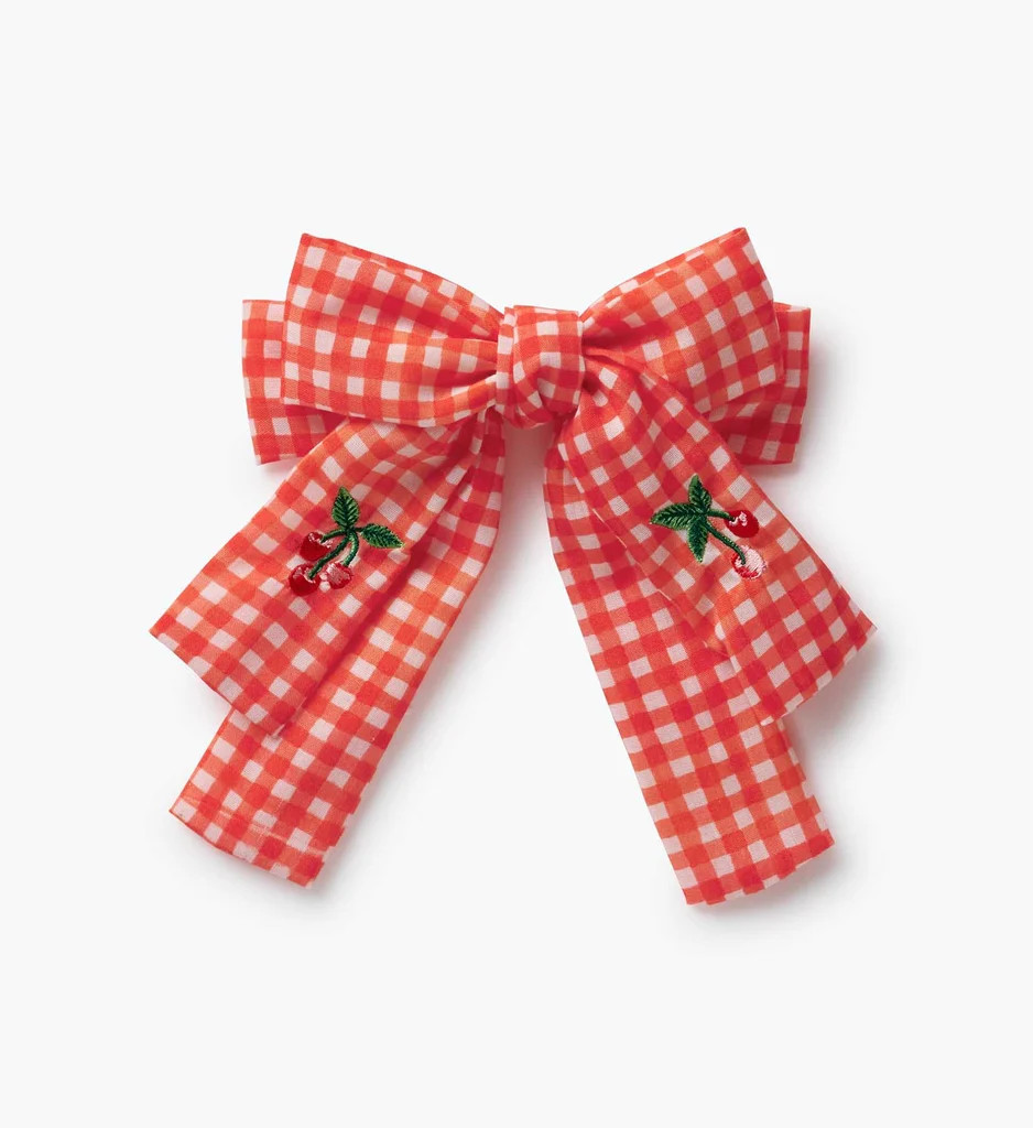 Bow Clip - Gingham Cherries | Rifle Paper Co.