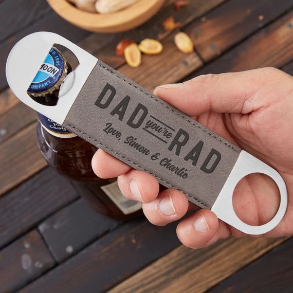 Rad Dad Leatherette Personalized Bottle Opener, Beer Bottle Opener, Fathers Day Gift, Dad Gift, G... | Etsy (US)
