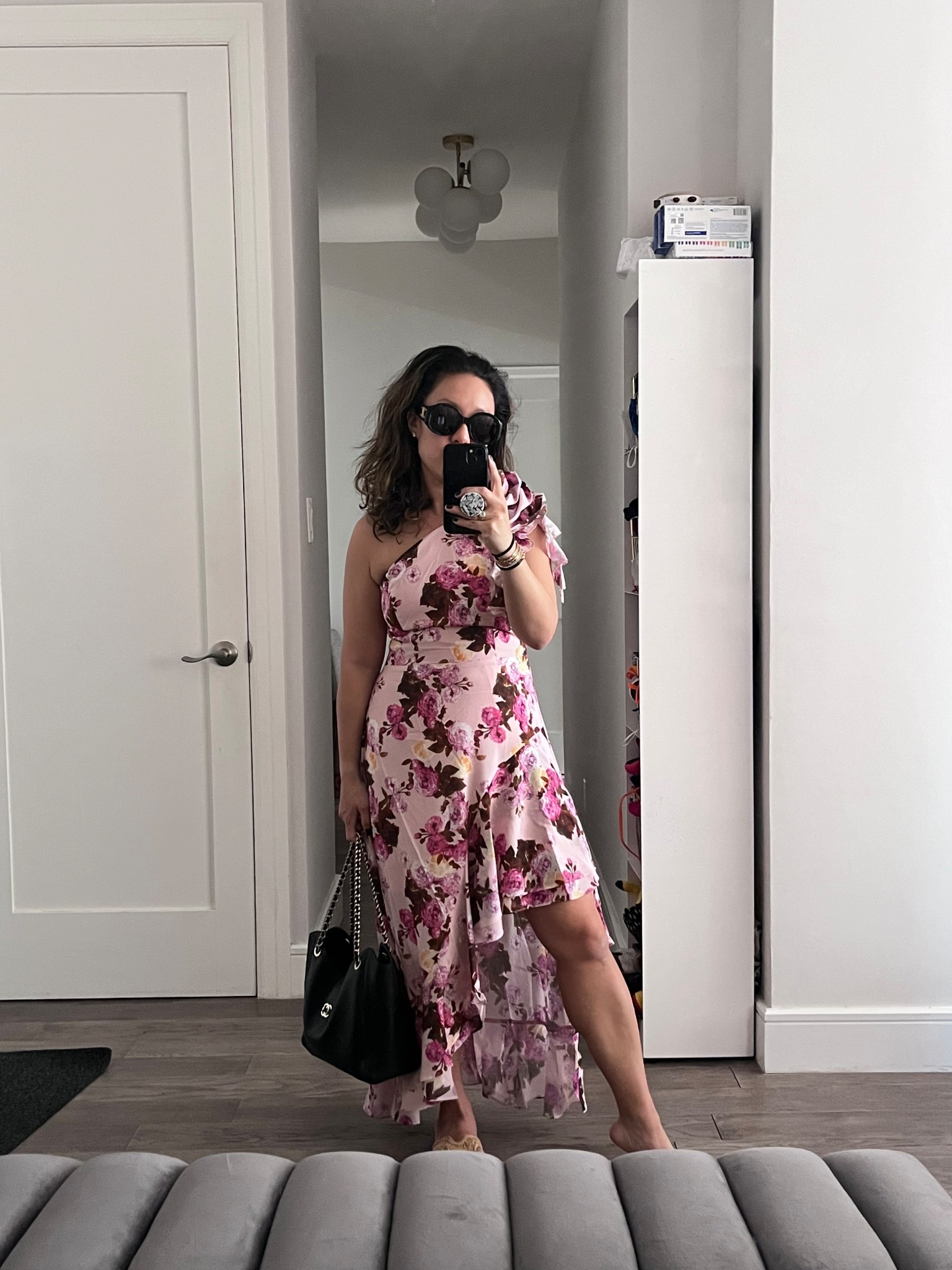 Gorgeous floral dress. High-low ruffle hem. I’m wearing an xs. Has a side zipper. Love the flowy fit. Big in the chest for me. My boobs are small. 

#LTKSaleAlert #LTKTravel #LTKWedding