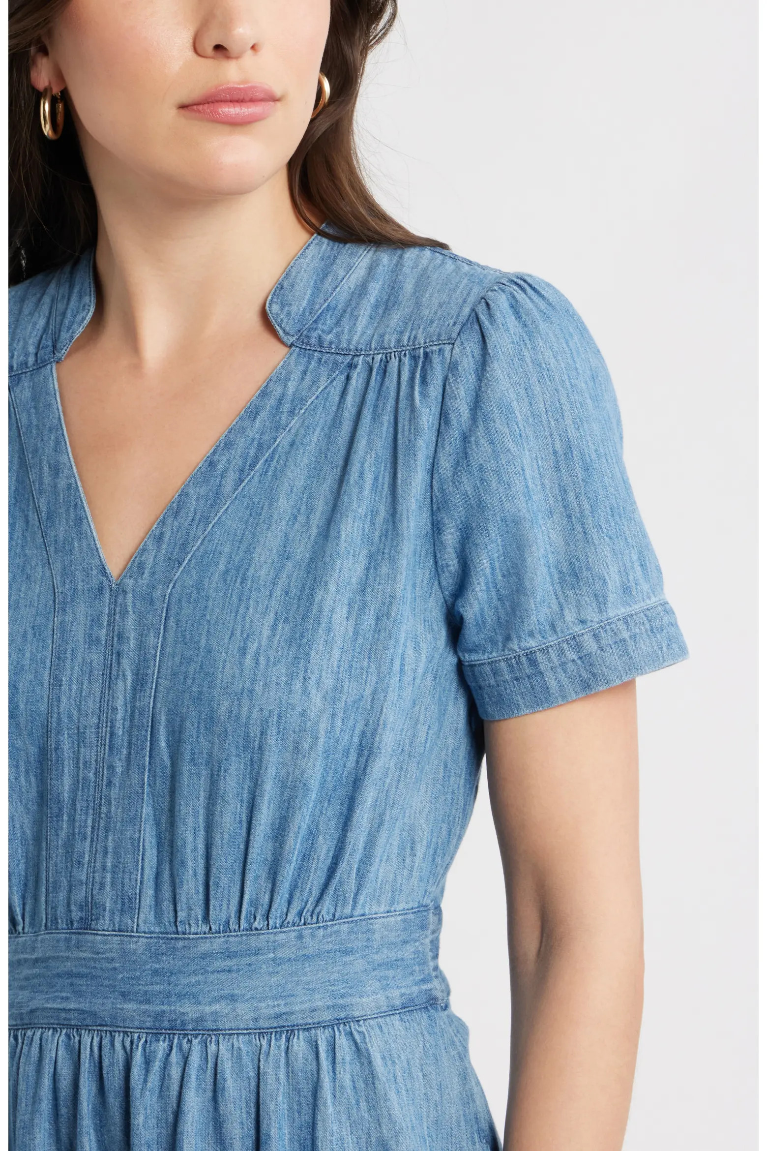 Cotton Chambray Midi Dress (Women) | Nordstrom | Nordstrom