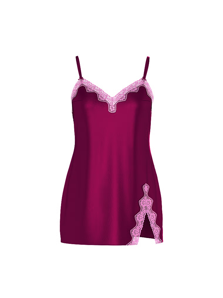 Tease Satin Lace-Trim Mini Slip Dress | Victoria's Secret (US / CA )