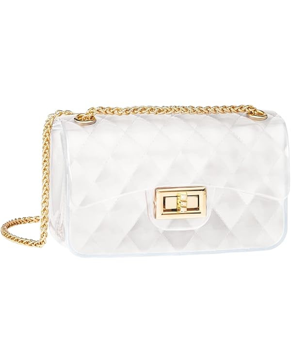 Semi Transparent Jelly Bag for Women, Lady Fashion Lovely Clear Stadium Approved | Amazon (US)