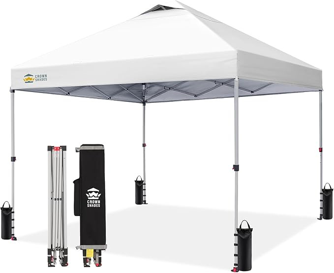 CROWN SHADES 10x10 Pop Up Canopy, Patented Center Lock One Push Tent Canopy, Newly Designed Stora... | Amazon (US)