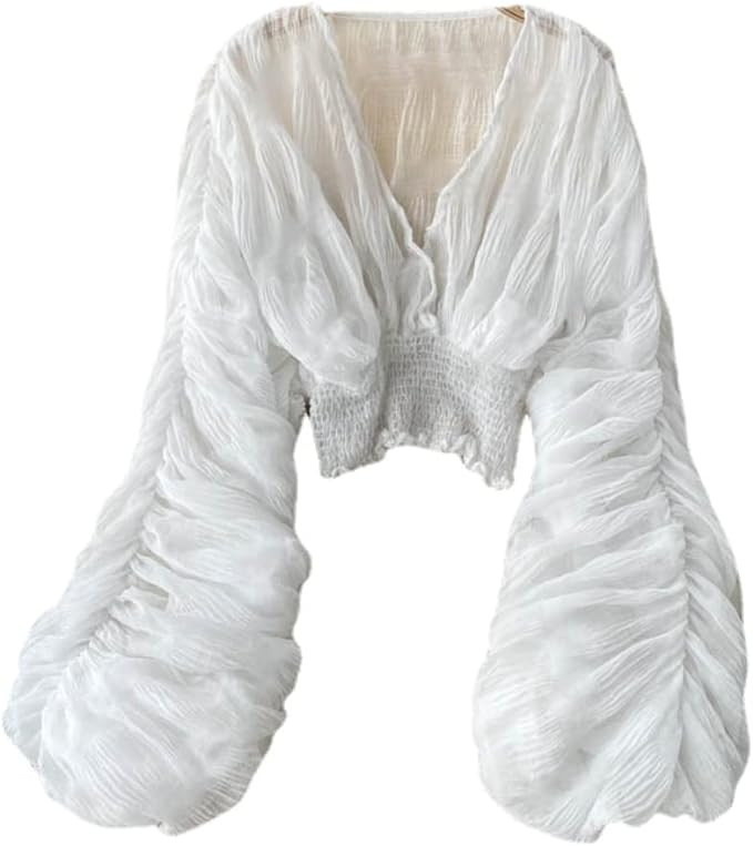 Bell Sleeve Tops for Women Dressy Tops for Evening Wear Lace Blouses for Women | Amazon (US)