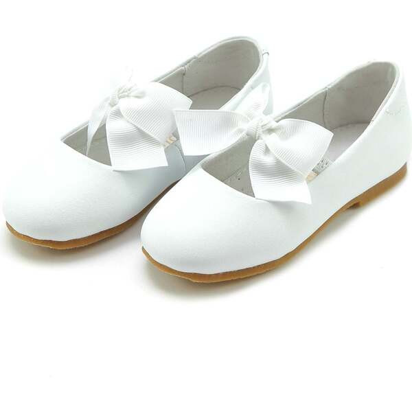 Pauline Special Occasion Bow Flat, White | Maisonette