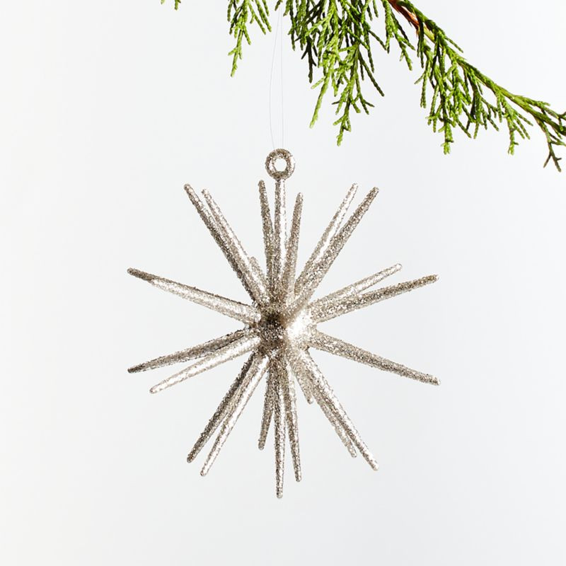 Silver Glitter 3D Star Christmas Tree Ornament + Reviews | Crate and Barrel | Crate & Barrel