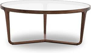 POLY & BARK Ciro Round Coffee Table, Walnut | Amazon (US)