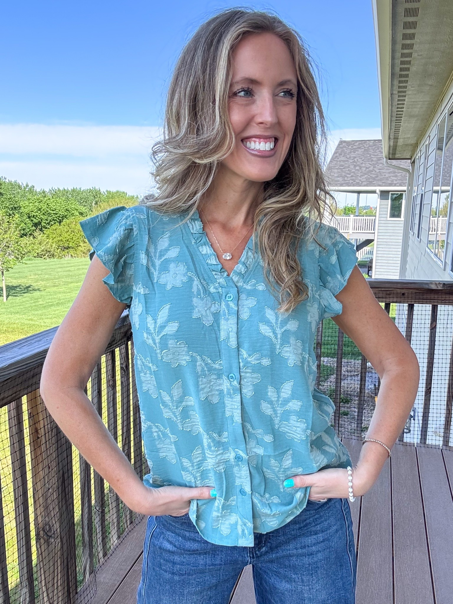 This button down blouse in lake green is so cute! 🩵 Wearing the size small.

As an Amazon Influencer I earn commission on qualifying purchases.

Lake green top, button down blouse for spring, spring tops, mom style, floral tops, summer outfit inspo, tops for the office, barrel jeans

#LTKootd #LTKMidsize #LTKWorkwear