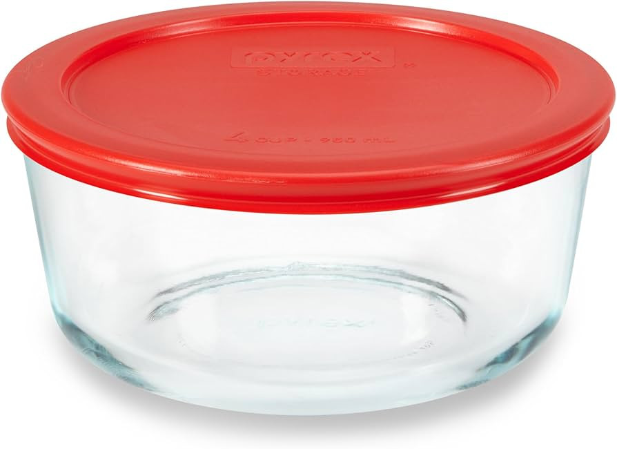 Pyrex Simply Store Glass Food Storage Container, Snug Fit Non-Toxic Plastic BPA-Free Lids, Freeze... | Amazon (US)