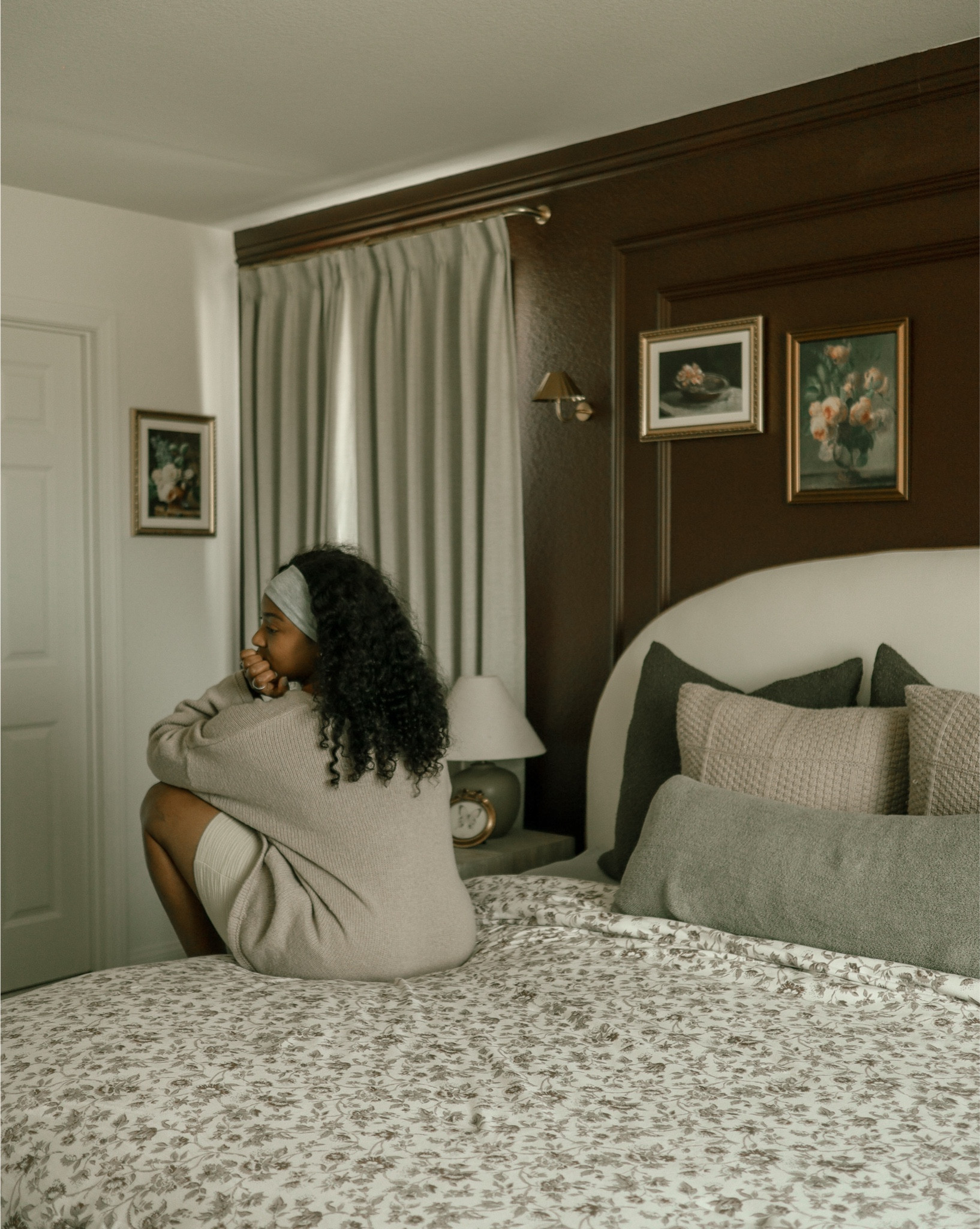 It’s amazing what a little paint and curtains from @homerilla_official can do. And by curtains I mean custom curtains. That is a must. 

This room didn’t need a full renovation just intention. Softened walls, warm tones, and layers. 
My bedroom feels quieter and calmer now and that is everything I need at the end of a long day.
This is what homemaking looks like for me, creating spaces that help me and my family feel well. 

When you're ready to get your @homerilla_official curtains don't forget to use my 17% OFF coupon code: SHAW17

