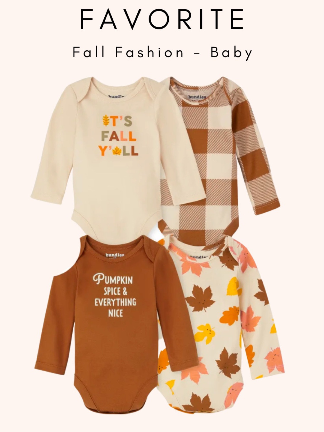Fall onesies for baby - under $30 for this 4 pack! 
.
.
.
Unisex baby longsleeve onesies - baby onesies - baby fall outfits - gender neutral baby outfits - fall baby outfits - onesie pack 

#LTKbaby #LTKkids #LTKSeasonal