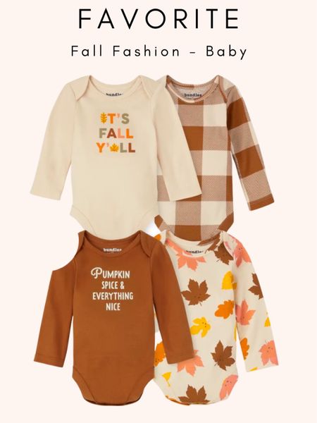 Fall onesies for baby - under $30 for this 4 pack! 
.
.
.
Unisex baby longsleeve onesies - baby onesies - baby fall outfits - gender neutral baby outfits - fall baby outfits - onesie pack 

#LTKbaby #LTKkids #LTKSeasonal