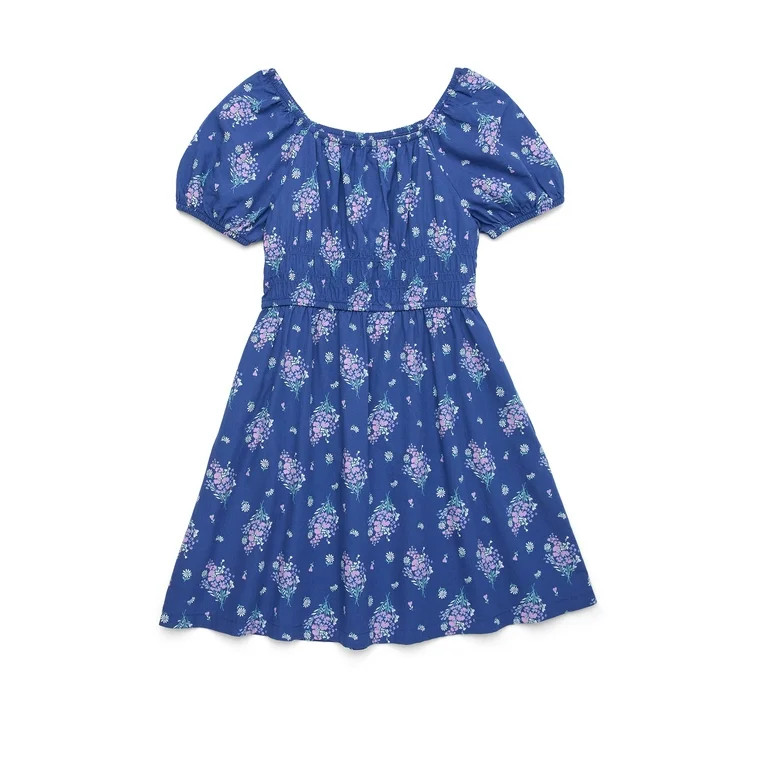 Wonder Nation Girls Smocked Waist Dress, Sizes 4-18 & Plus | Walmart (US)