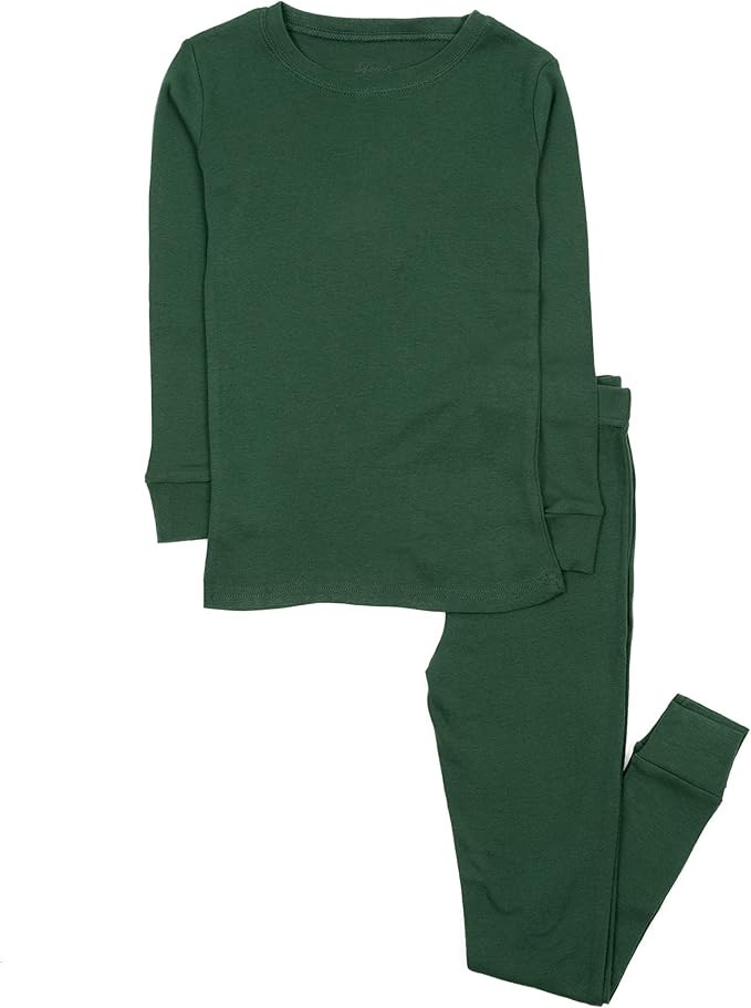 Leveret Kids Pajamas Boys & Girls Solid Colors 2 Piece Pajama Set 100% Cotton (Size 2-14 Years) | Amazon (US)
