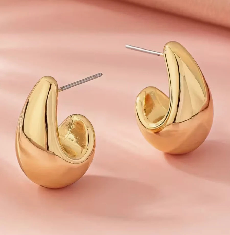 Gold Puffy Teardrops | Erin McDermott Jewelry