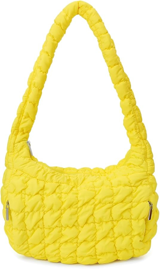 Women Quilted Tote Bag Large Capacity Crossbody Puffer Lightweight Padding Shoulder Bag Hobo Satc... | Amazon (US)