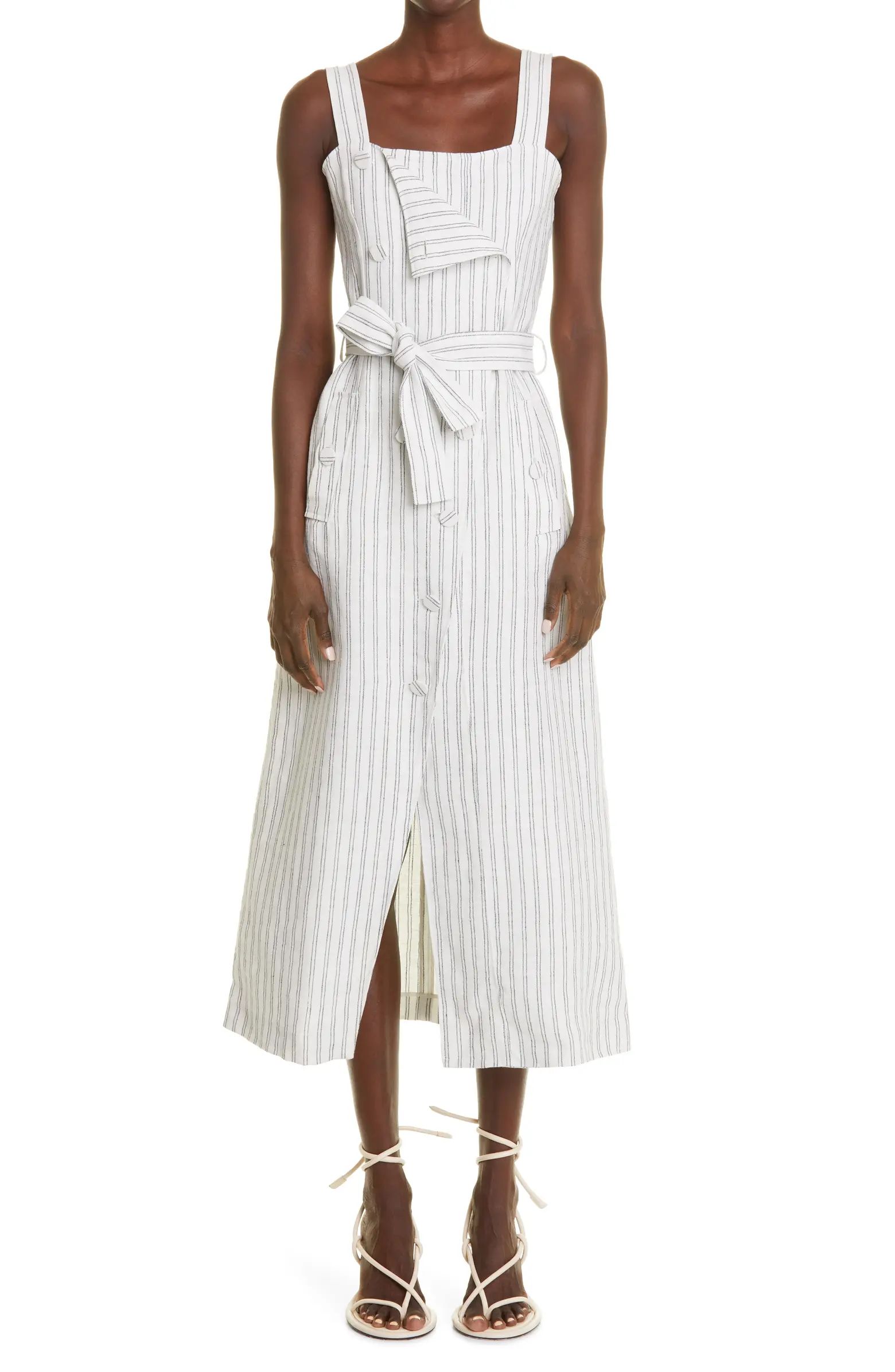 Altuzarra Audrey Stripe Linen Midi Dress | Nordstrom | Nordstrom