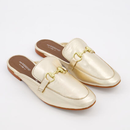 Gold Leather Loafers | TK Maxx