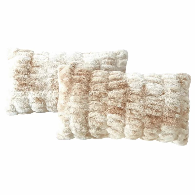 Silwell Rectangular Faux Fur Lumbar Pillow Cover (Set of 2) | Wayfair North America