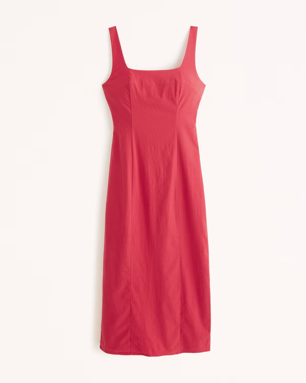 Women's Stretch Cotton Midi Dress | Women's Clearance | Abercrombie.com | Abercrombie & Fitch (US)