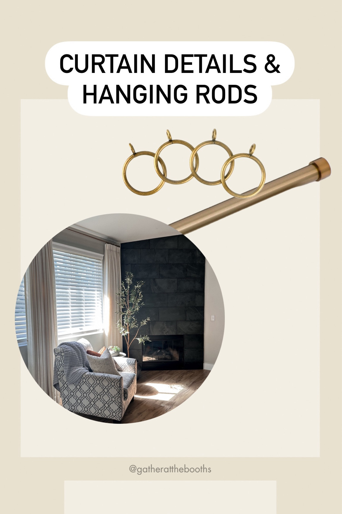 Obsessing over these customized curtains and warm gold accents!