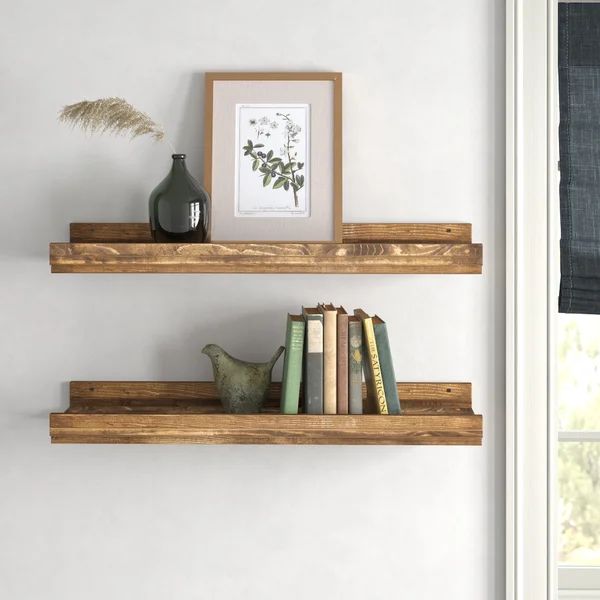 Fragoso 2 Piece Pine Solid Wood Floating Shelf (Set of 2) | Wayfair North America