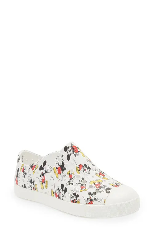 Native Shoes x Disney Jefferson Print Slip-On Sneaker in Shell White/mickey Print at Nordstrom, Size | Nordstrom