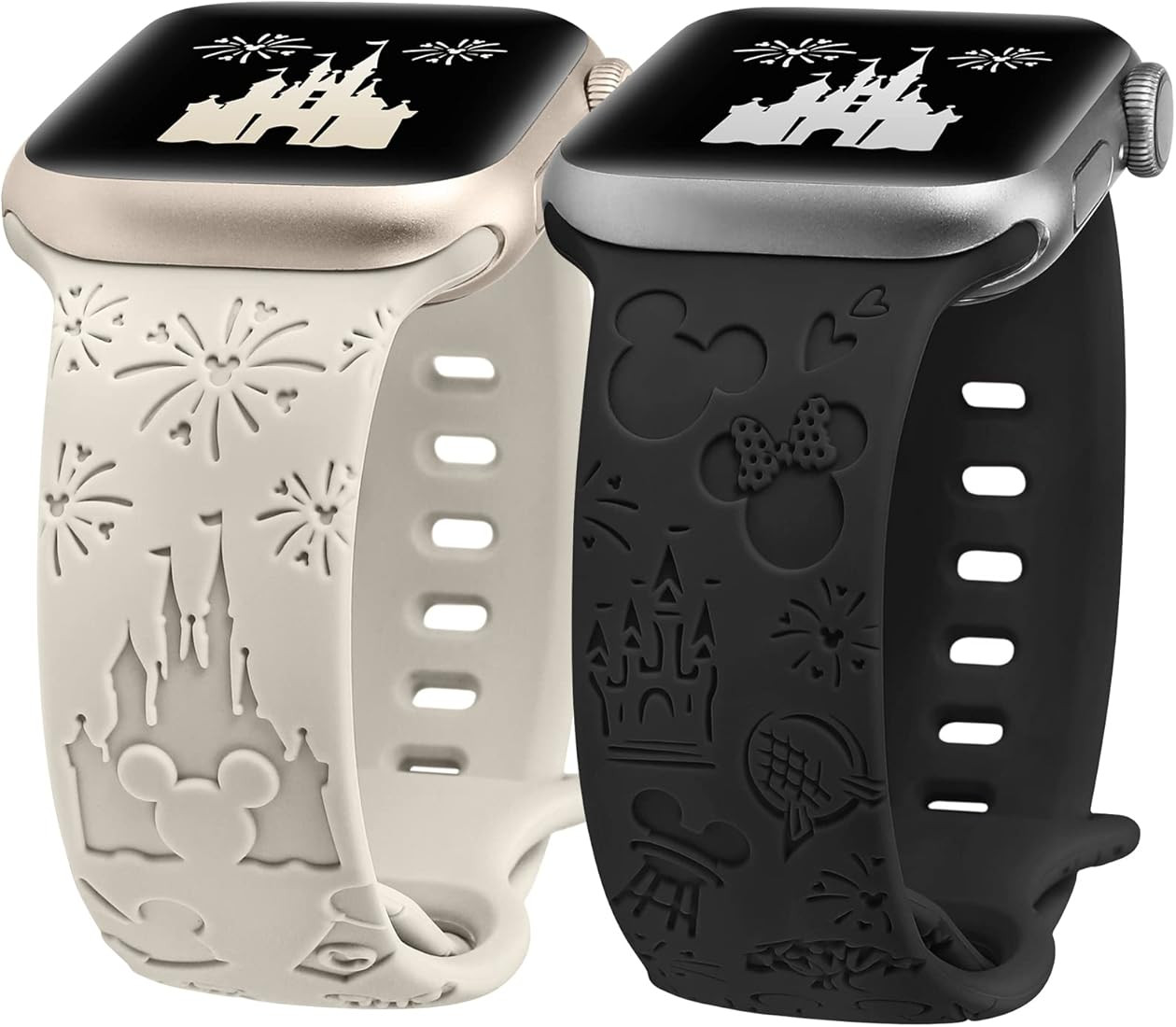 Girovo 2 Packs Cartoon Engraved Bands Compatible with Apple Watch Bands 38mm 40mm 41mm 44mm 45mm ... | Amazon (US)