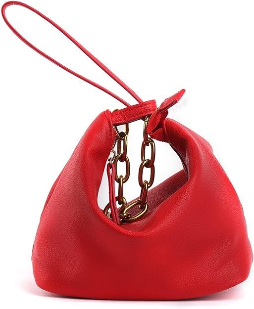 Wrist Bag Knot Bag Portable Purse Soft PU Leather Small Size Tote Handbags Gift for Women | Amazon (CA)