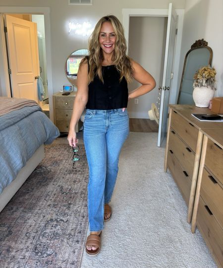 Straight denim jeans from Gap (27 petite) paired with a linen tank (Small petite) 

The perfect casual outfit for Spring & Summer 😍 

#LTKFindsUnder100 #LTKStyleTip #LTKSaleAlert