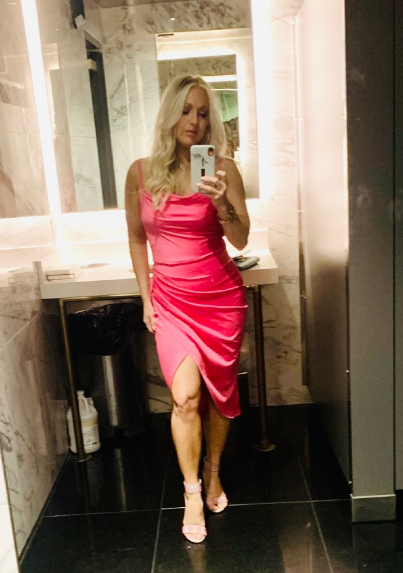 This satin dress fits perfectly in all the right places! Perfect for a hot date or girls night out! 

I’m 5’1 and size small! 

#LTKtravel #LTKshoecrush #LTKwedding