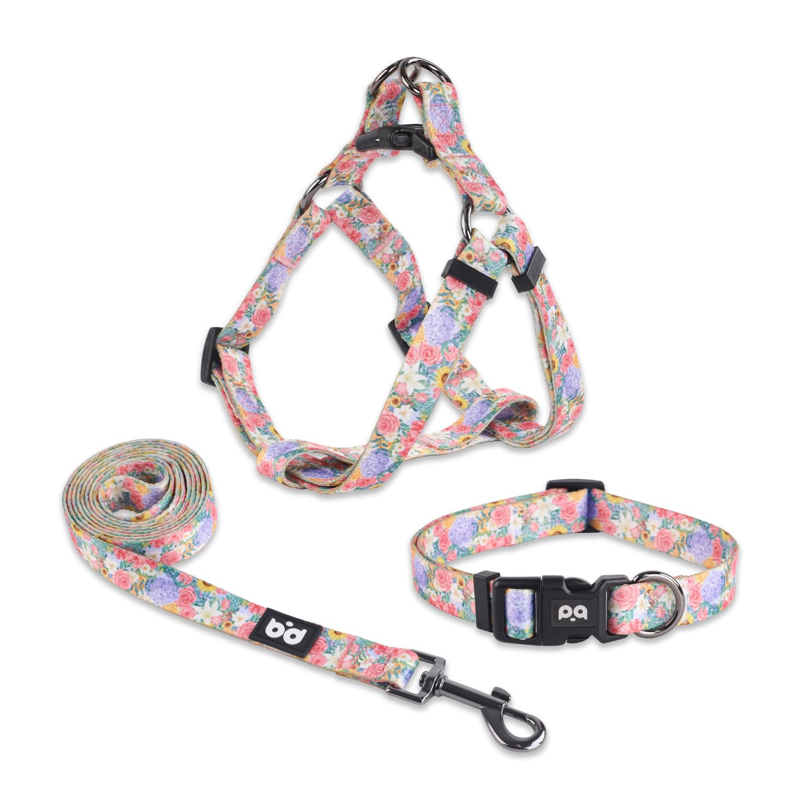 QQPETS Dog Harness Collar Leash - No Pull Pet Adjustable Back Clip Halter Basic Collar Heavy Duty... | Amazon (US)