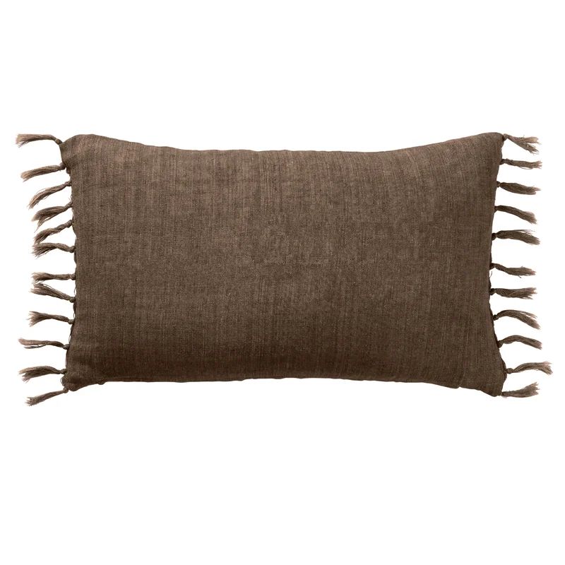 Sharron Tassels Linen Reversible Throw Pillow | Wayfair North America