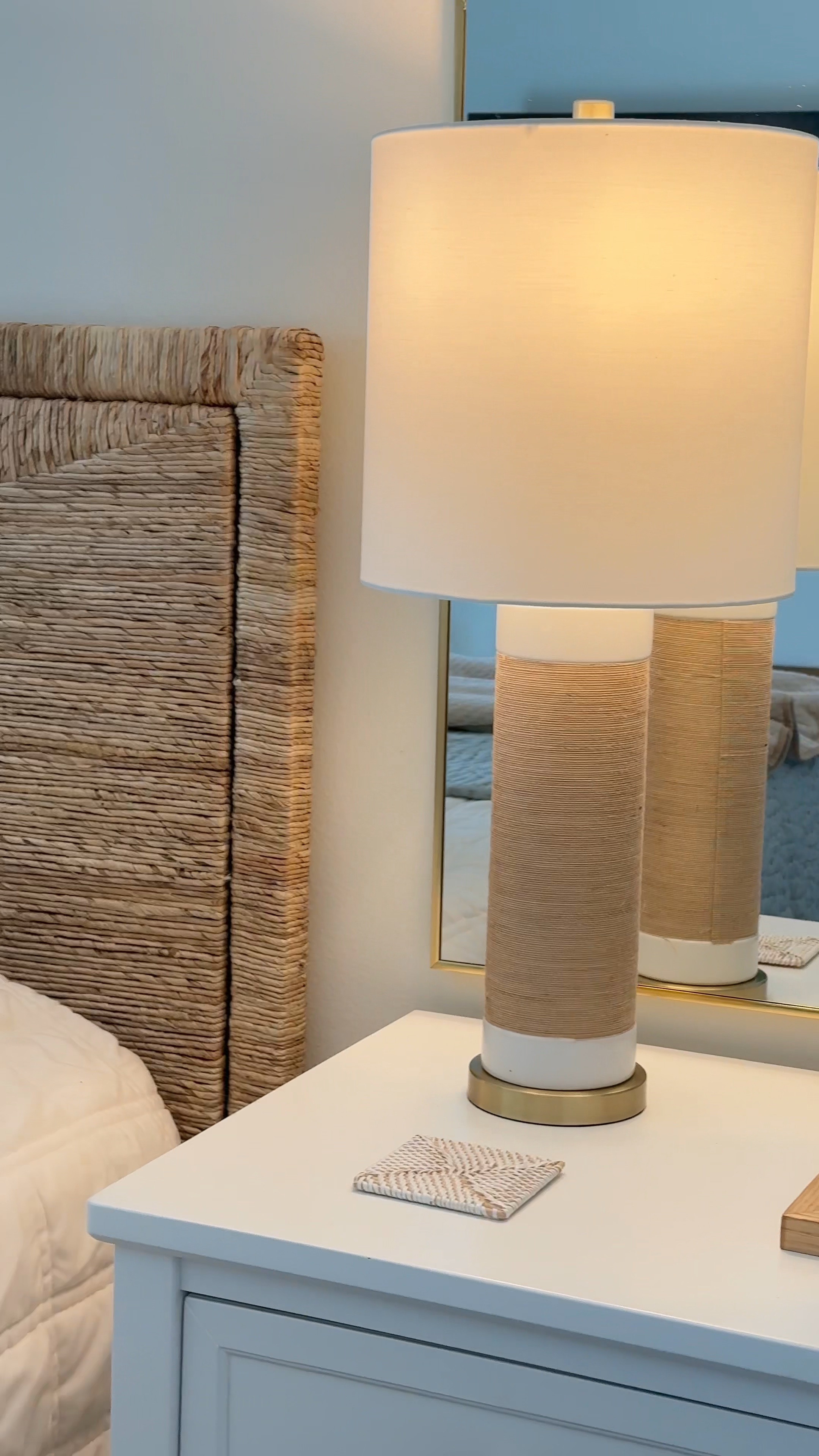 Bedroom lighting lamp set bedside dresser nightstand quilts bedding master bedroom cane tray 

#LTKFindsUnder100 #LTKHome