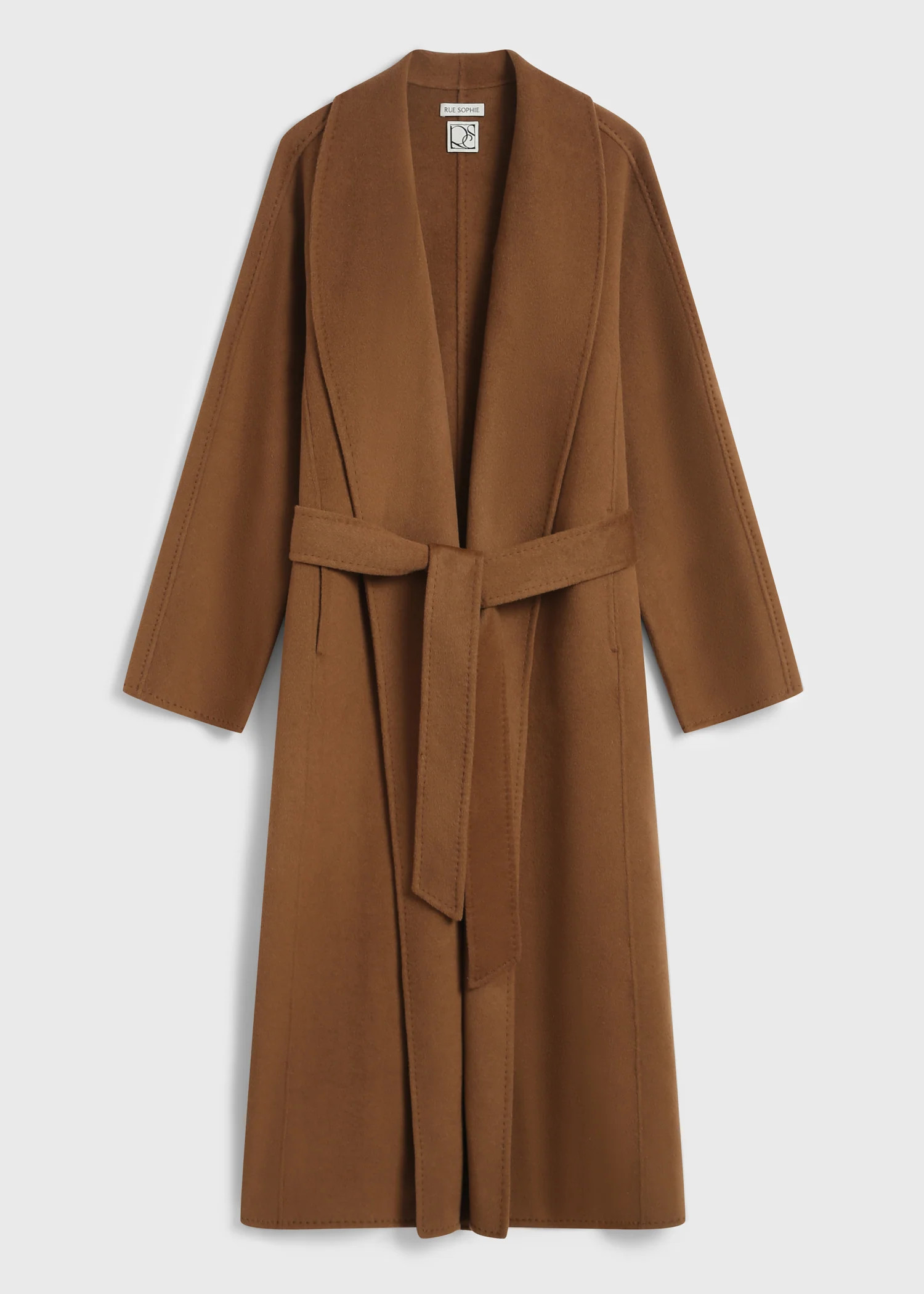 Wool & Cashmere Blend Manteaux Coat in Tobacco | Rue Sophie | Rue Sophie
