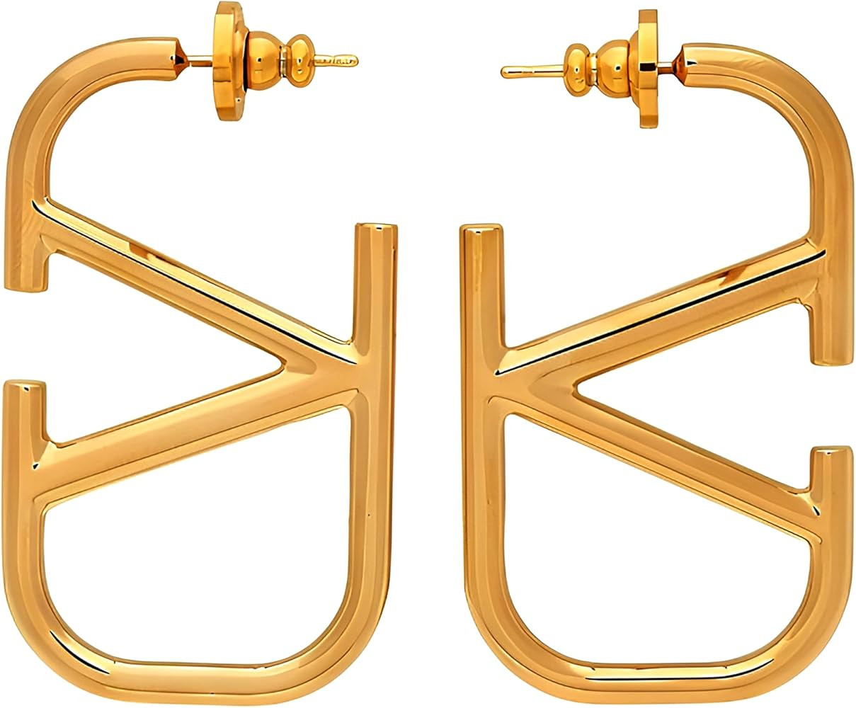 Luxurious 18K Gold V Geometric Earrings - Hypoallergenic Jewelry for Women and Girls | Ideal Gift... | Amazon (US)