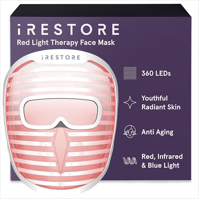 iRestore Red Light Therapy for Face - Anti Aging LED Face Mask for Youthful Radiant Skin with Red... | Amazon (US)